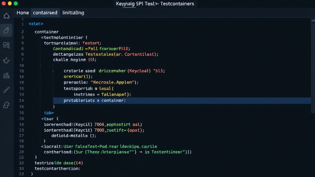 Example Testcontainers code snippet for initializing a Keycloak container