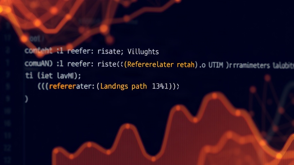 JavaScript code snippet demonstrating capture of referrer, landing path, and UTM parameters.