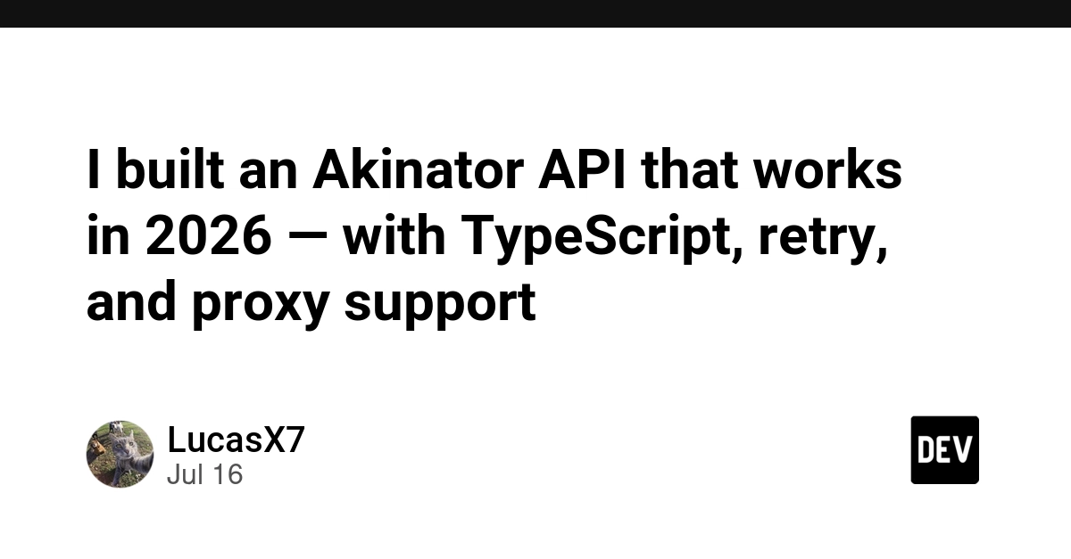 Akinator API Relaunched with TypeScript, Proxy Support, and Cloudflare Bypass
