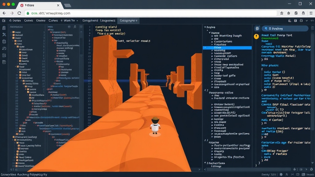 Screenshot of the 3D endless runner game built in Flutter running in a browser