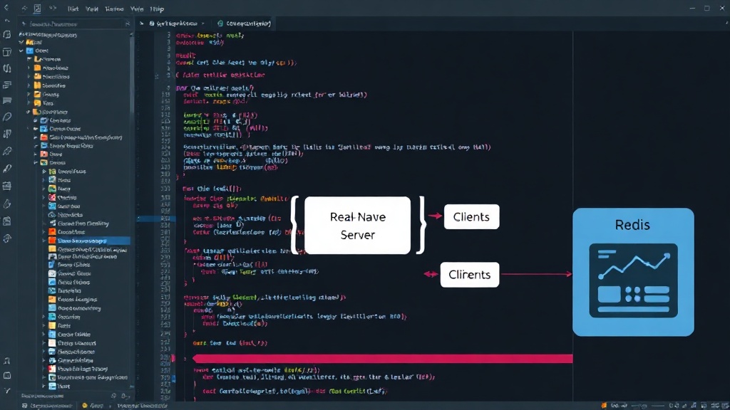 Diagram illustrating the flow of real-time data between clients and a server using WebSockets.