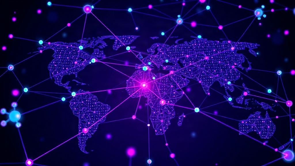 Visual representation of distributed global AI research networks vs. centralized control concepts.