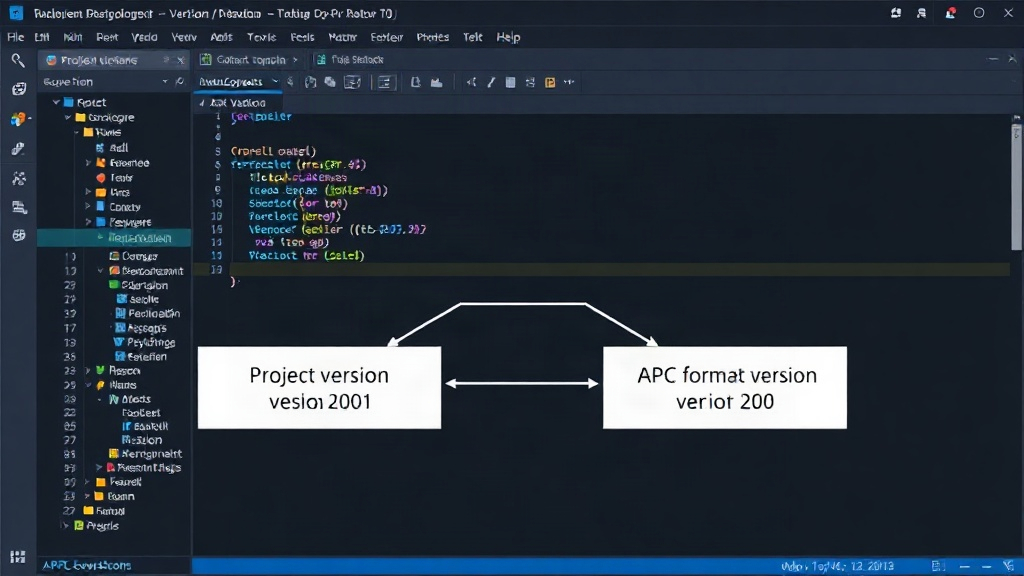 Diagram illustrating the separation between project version and APC format version fields.