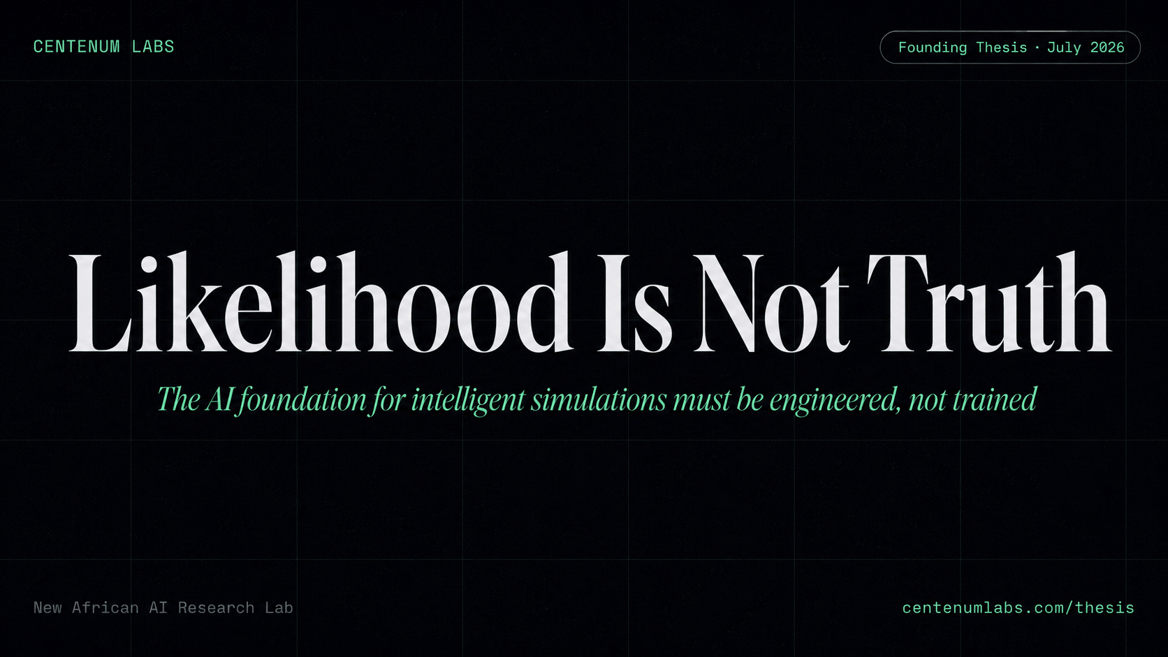 African AI Lab Challenges AI's Core Objective: Likelihood Isn't Truth