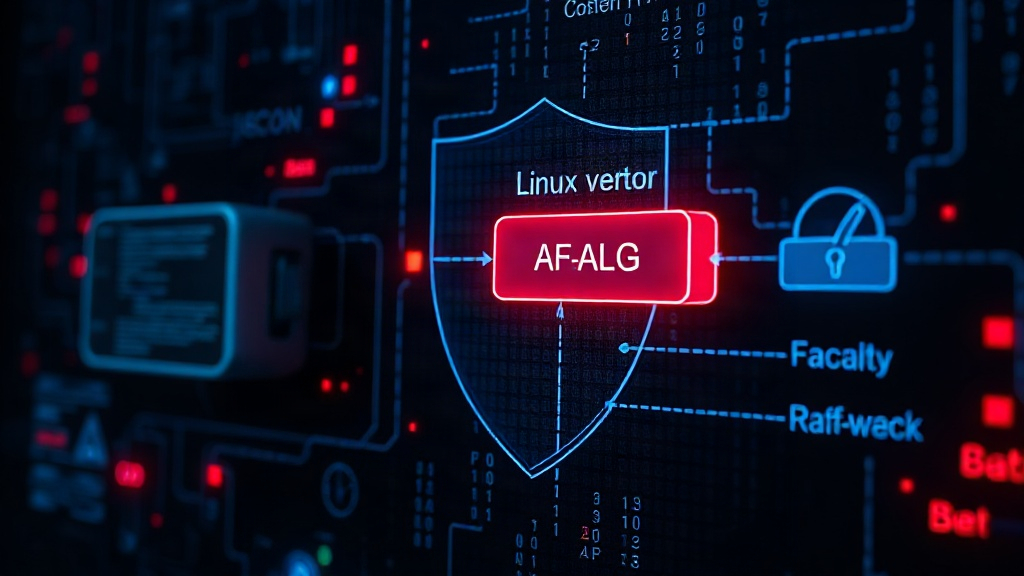 Diagram illustrating the Linux kernel's AF_ALG interface and potential attack vectors.