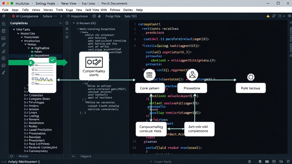 Diagram illustrating the integration of compliance checks into an AI development pipeline