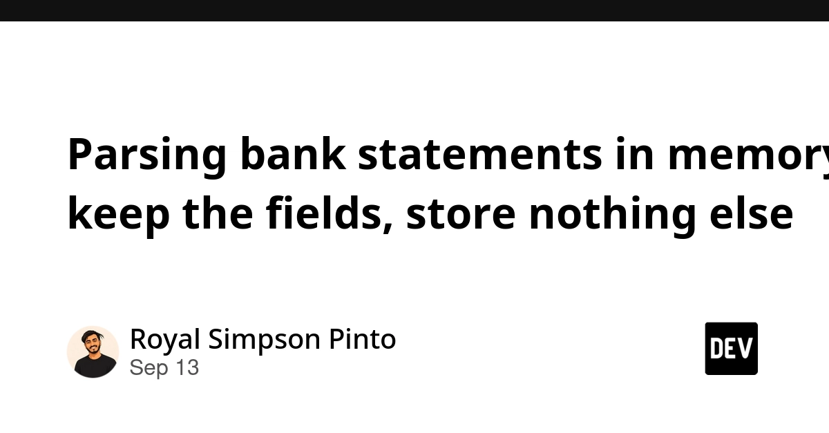 New App Stores No Bank Statement Data, Processes In-Memory