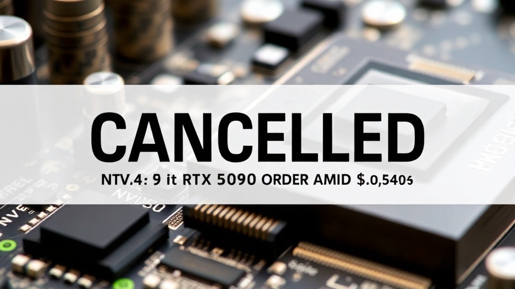 A screenshot of the cancelled order confirmation email for the RTX 5090.