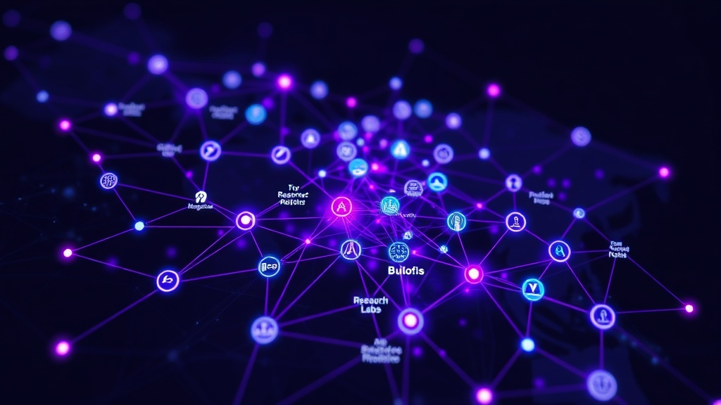 Artifipedia AI Map interface showing interconnected nodes of AI companies and research labs