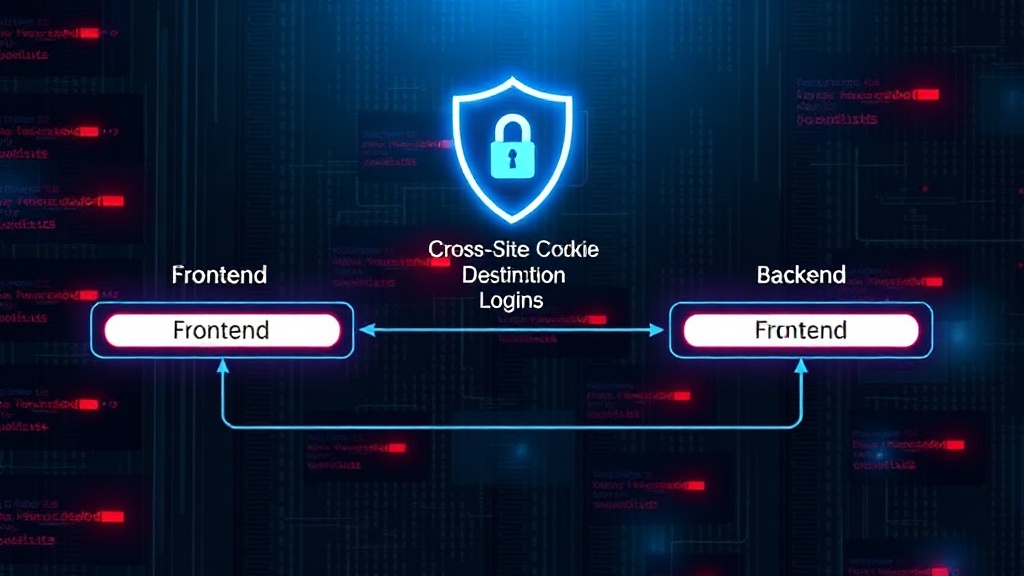 Diagram showing separate frontend and backend domains and cookie flow
