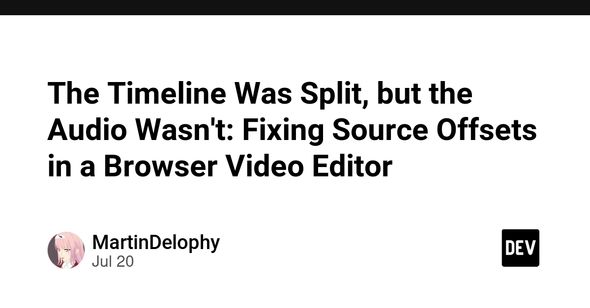 Browser Video Editor Fixes Audio Sync Bug by Rethinking Timeline Splits