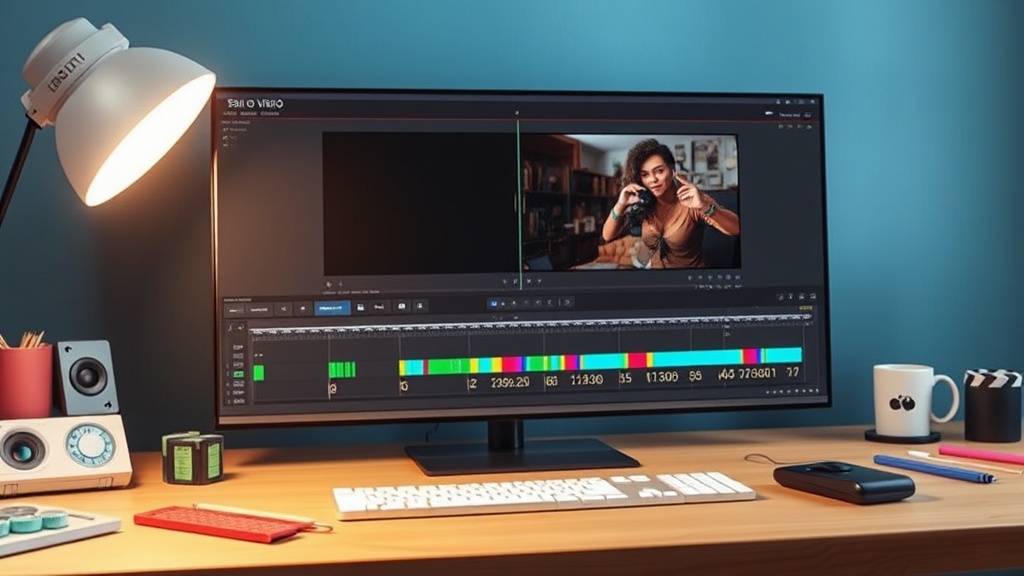 Visual representation of a split clip on a video editor timeline, highlighting source media ranges.