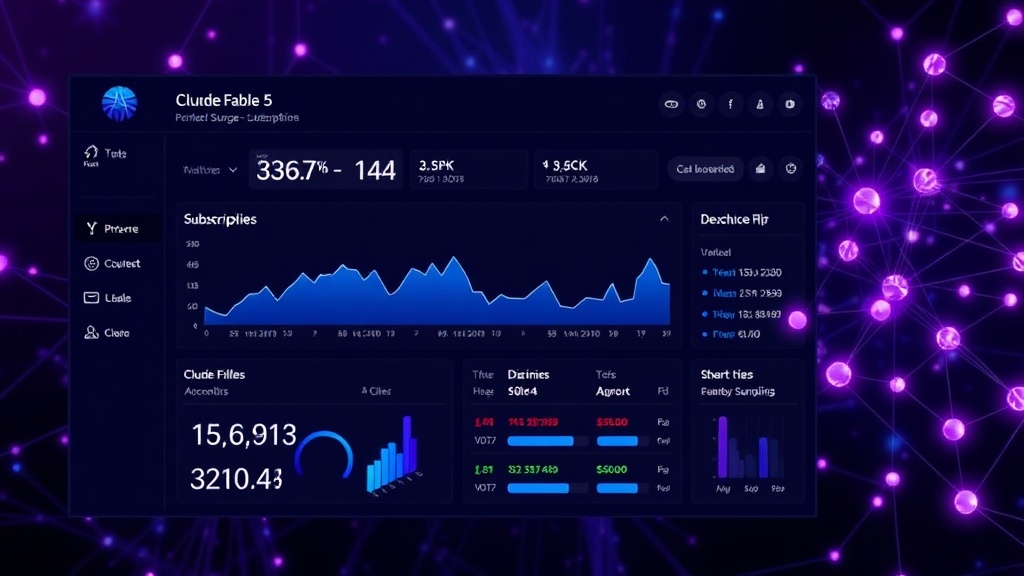 Anthropic dashboard showing Claude Fable 5 usage metrics and subscription tiers