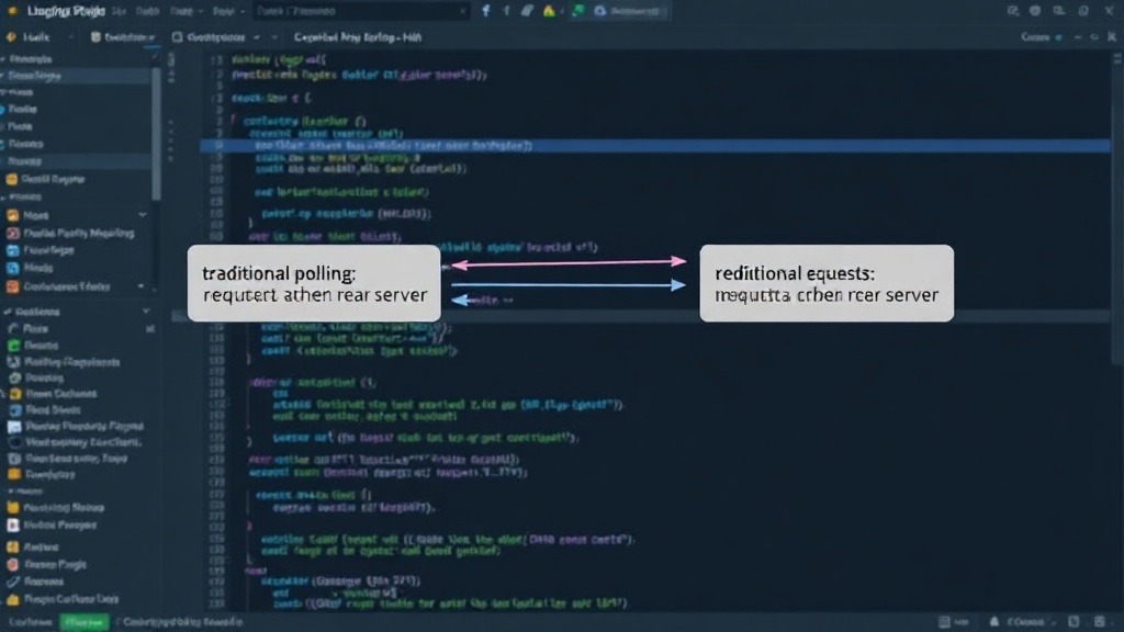 Diagram illustrating traditional polling requests and responses between browser and server
