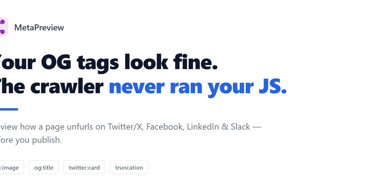 OG Tags Break on Twitter: Client-Side Rendering Fools Crawlers