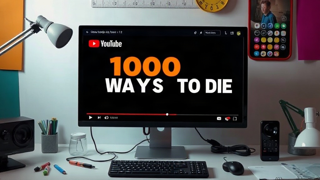 Screenshot of the YouTube premiere page for the AI-generated sitcom '1000 Ways to Die'.