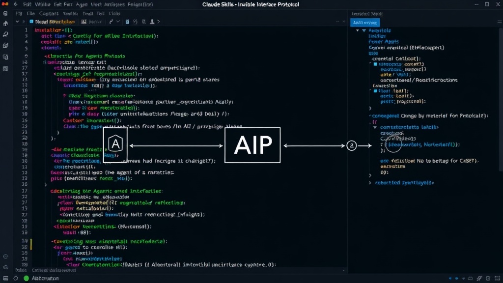 Diagram illustrating the concept of a universal Agent Interface Protocol (AIP) connecting different AI models.