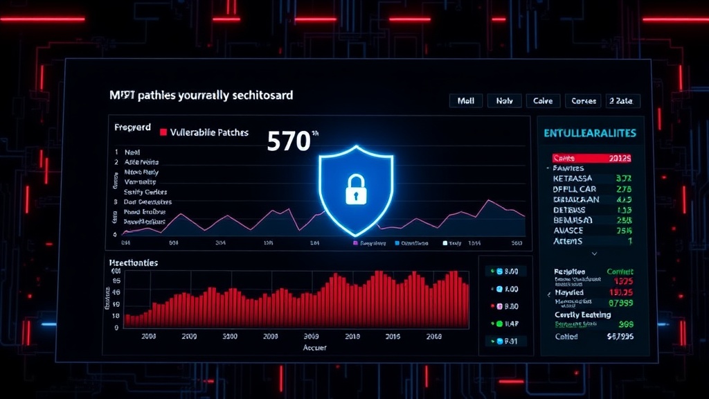 Microsoft security dashboard showing vulnerability status and patch deployment progress