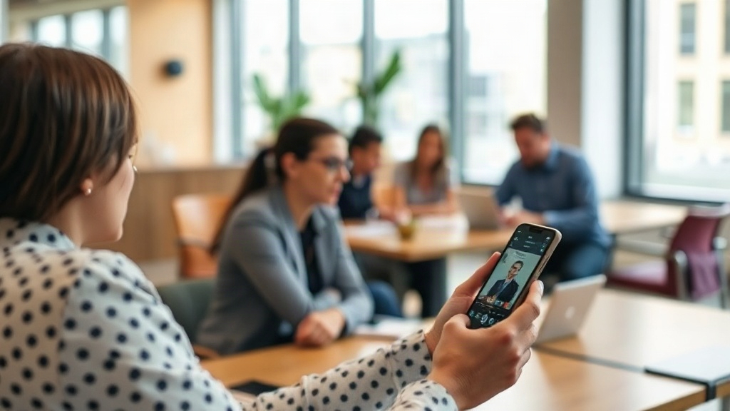 A person using a smartphone to interact with an AI assistant for career advice.