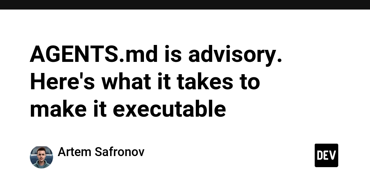 AGENTS.md is advisory: Making code agent instructions executable