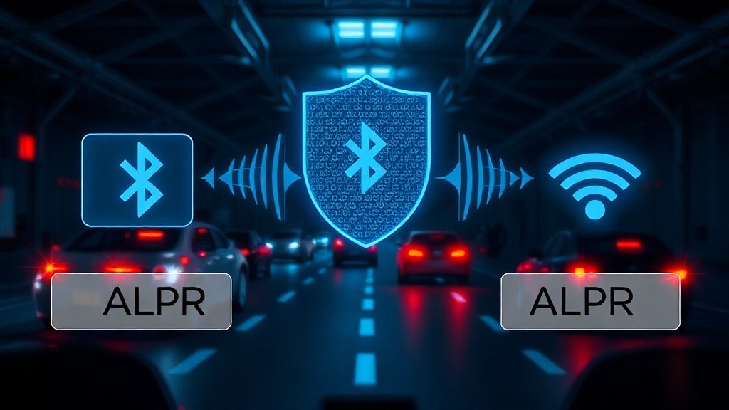 Diagram illustrating the correlation of Bluetooth/Wi-Fi signals with ALPR data streams.