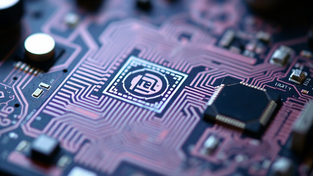 Close-up view of intricate, hand-cut patterns on the Intel 8080 Rubylith mask
