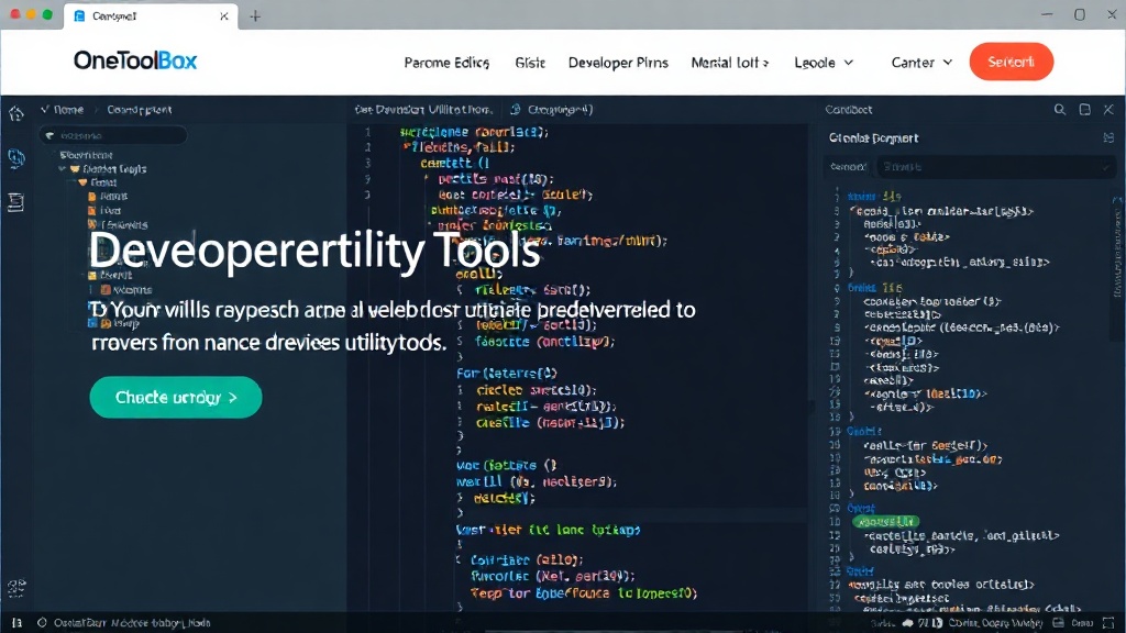 OneToolBox homepage showcasing various developer utility tools available.