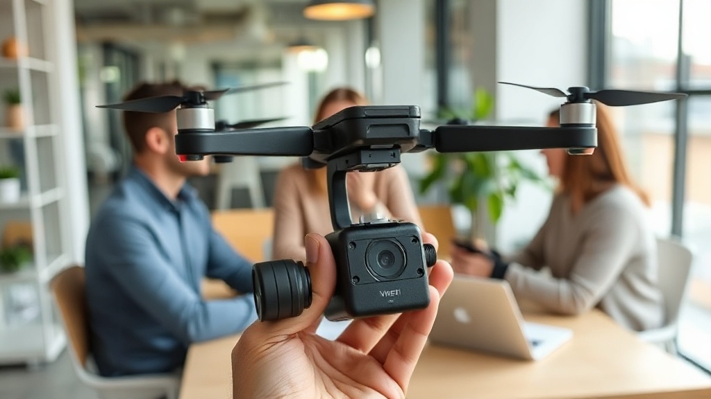 HoverAir Versa gimbal camera module detached and ready for handheld use