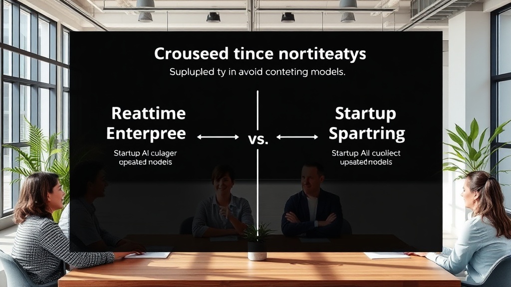 Diagram comparing enterprise vs. startup AI consulting engagement models