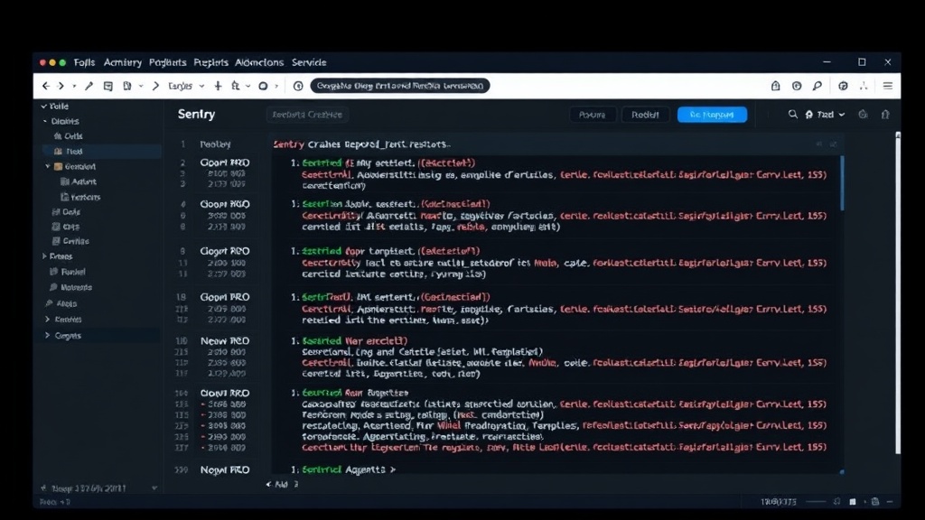 Sentry dashboard showing aggregated error reports from the AI agent