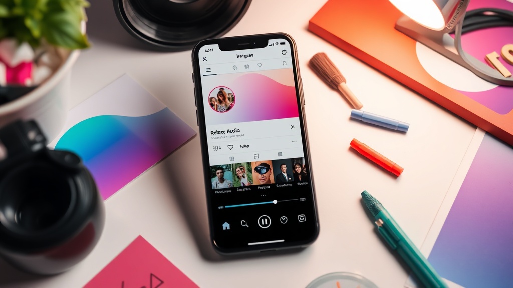 Instagram app interface showing the 'Replace Audio' option in editing tools