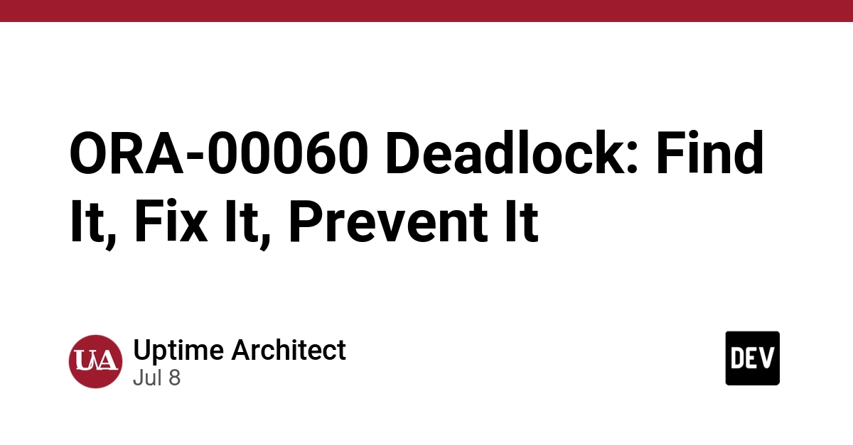 ORA-00060 Deadlock: Understand, Resolve, and Prevent Oracle Database Collisions