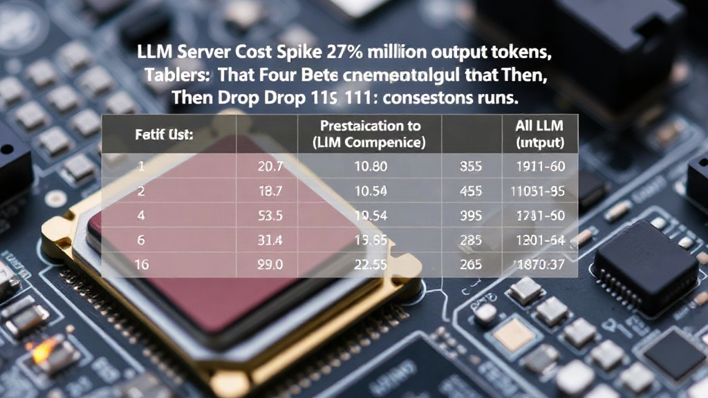 Table showing LLM server cost per million output tokens over four consecutive runs.