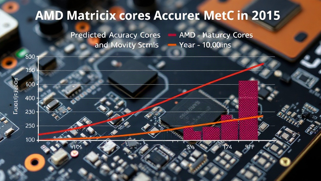 Comparison chart showing predicted vs. actual performance for various AI workloads on AMD Matrix Cores