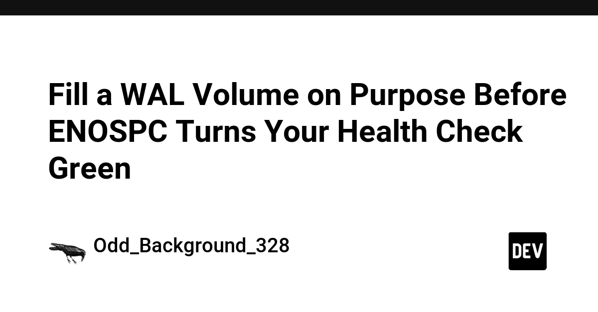 Force WAL Volume Fills to Prevent ENOSPC Failures