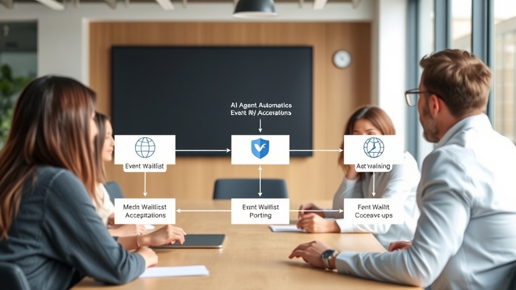 Diagram illustrating the flow of an AI agent managing event waitlist acceptances.