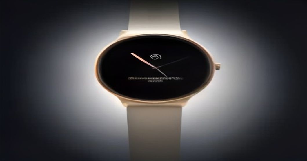 Leaked render showing the purported design of the Pixel Watch 5 with slightly reduced display bezels.