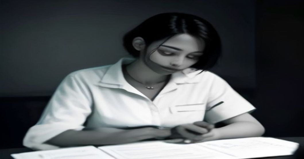 Nurse reviewing patient notes, highlighting a missing piece of critical information.