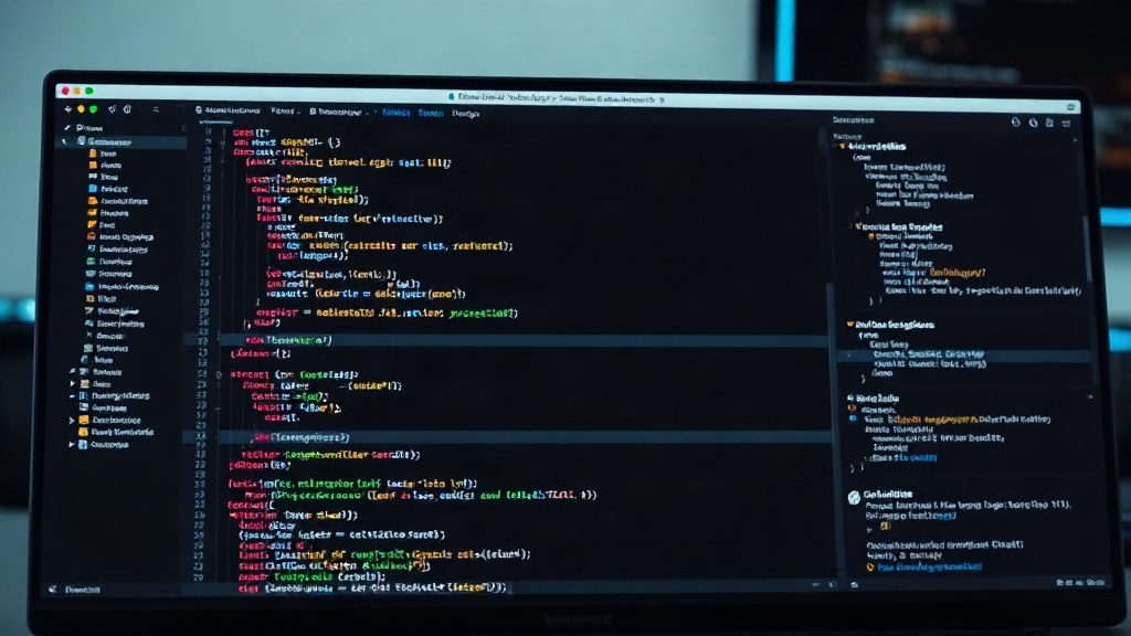 Developer interface showing GitHub Copilot code suggestions and review process