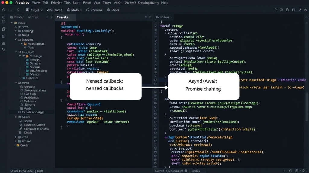 Visual representation of nested callbacks vs. Promise chaining