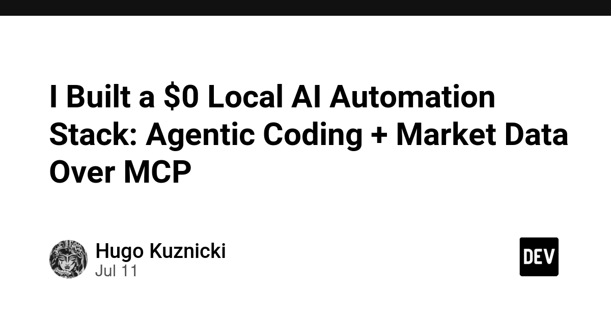 Local AI Stack Slashes Dev Costs to $0 with Agentic Coding and MCP Data