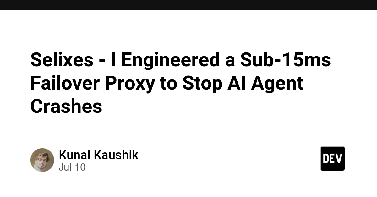 Sub-15ms AI Agent Failover Proxy Engineered by Selixes