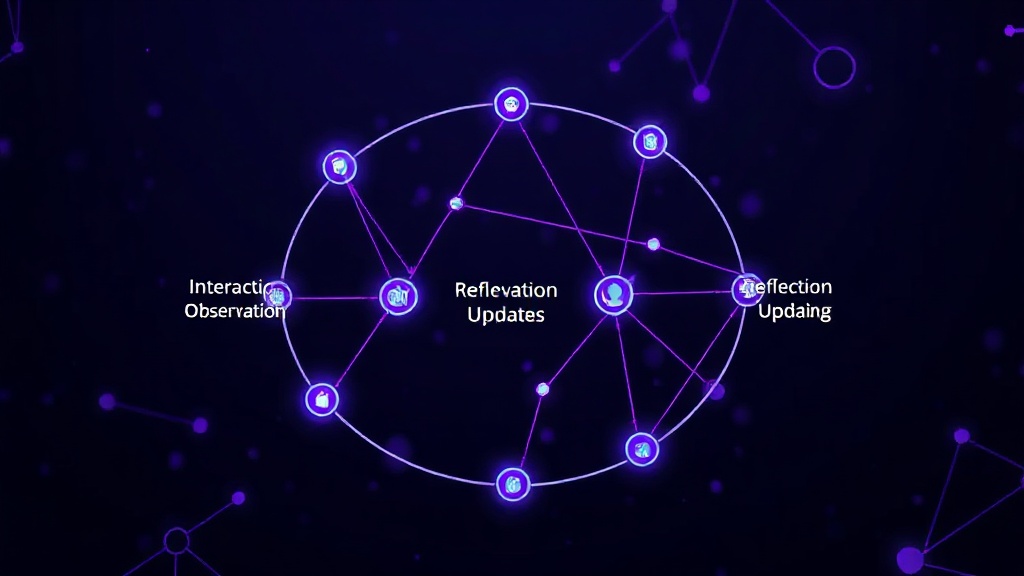 Diagram illustrating Prime Agent's self-improvement loop: interaction, observation, reflection, update.