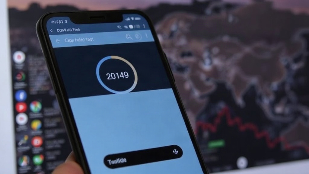 OONI Probe app interface showing a network test in progress on a smartphone screen.