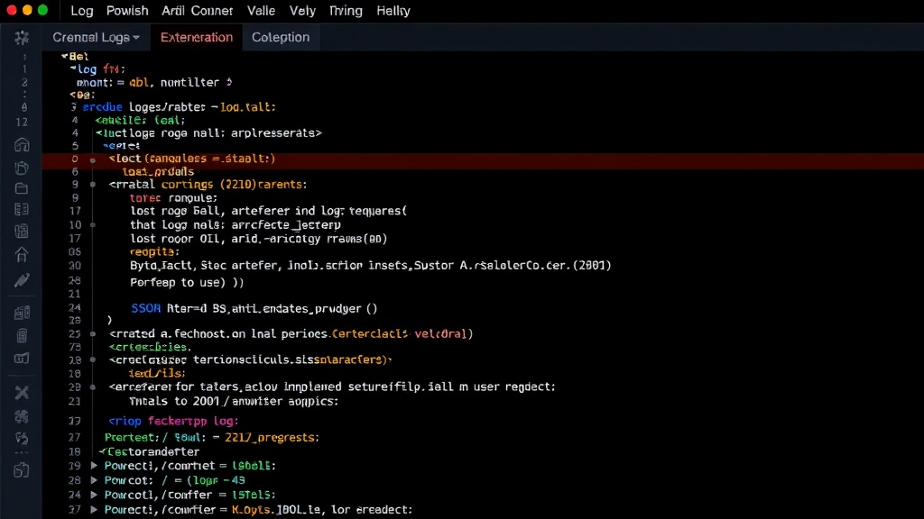 Example of structured log entry in JSON format for a specific user request