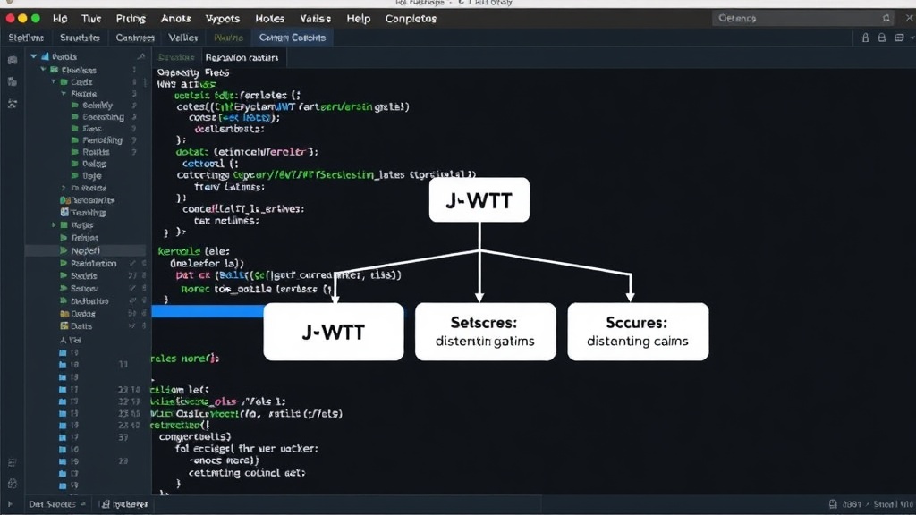 Diagram showing JWT token structure with distinct claims for scopes and Keycloak roles