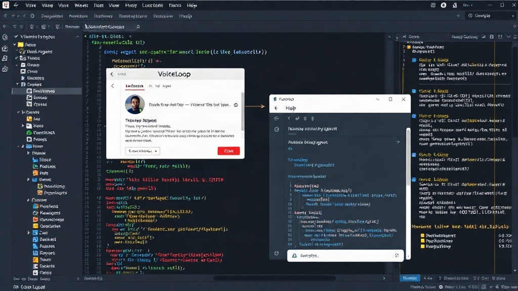 VoiceLoop demo interface showing real-time voice agent interaction in a browser window.
