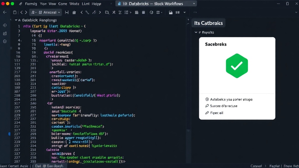 Databricks Workflows UI showing a pipeline with a green success checkmark