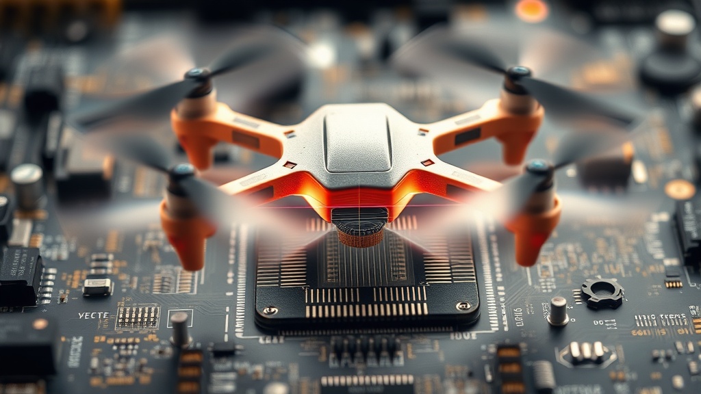 Diagram illustrating the optical principle of motion blur applied to a spinning drone.