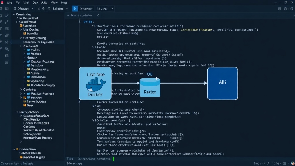 Diagram illustrating Docker container networking and service name resolution